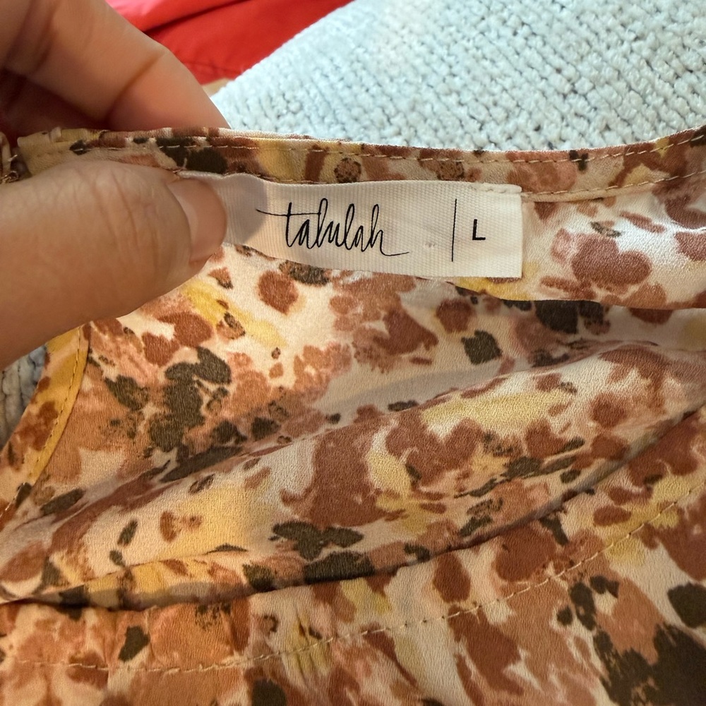 TALULAH Long Sleeve Dress in Brown and Cream Floral - Picture 3 of 11